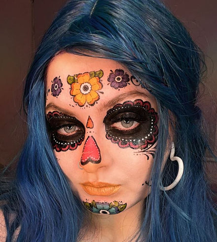 Tatuagem Máscara Facial Floral