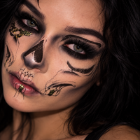 Metallic Gouden Schedel Kostuum Tattoo