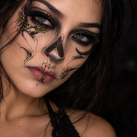 Metallic Gouden Schedel Kostuum Tattoo