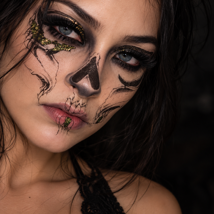 Tatuaggio Oro Metallizzato Costume Da Teschio