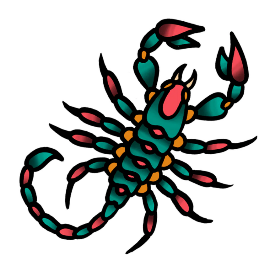 Traditional Scorpion Tattoo Design