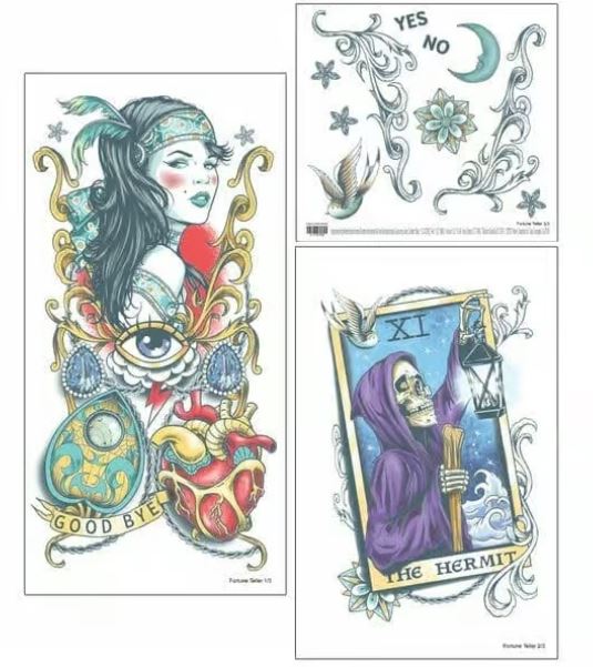 tattoo sleeve cards Fortune Teller Sleeve Tattoo Set – Tattoo for a week