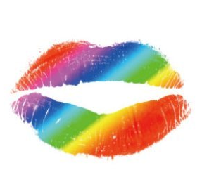 Regenbogen-Lippen Temporäres Tattoo