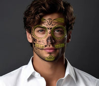 Resplandor En La Oscuridad Tatuaje De Máscara Facial