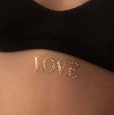 Goldenes temporäres Tattoo Liebe - Tattoonie