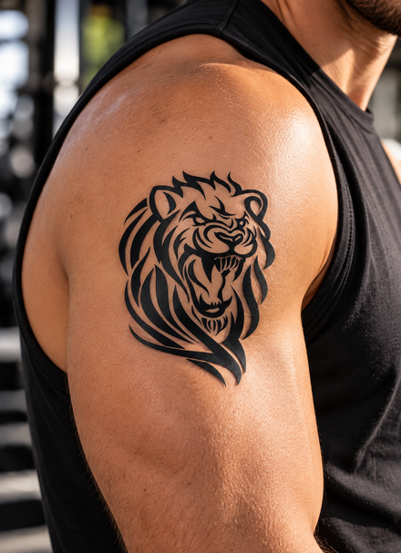 Tatuaggio Leone Tribale