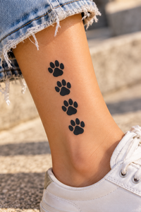 4 Black Paws Tattoos