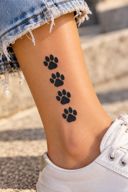 4 Black Paws Tattoos