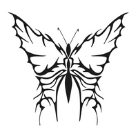 Farfalla tribale temporanea - Tattoonie