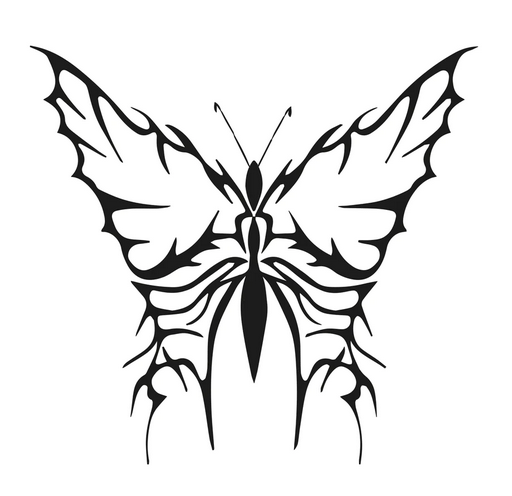 Tatuagem temporária de borboleta tribal - Tattoonie