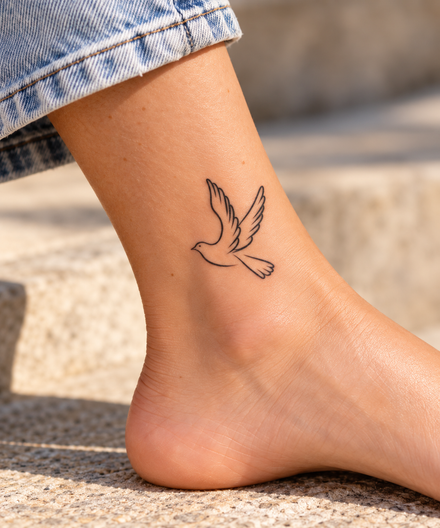 Tatuaggio Di Colomba In Volo