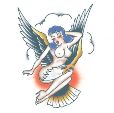 Eagle Pin Up Girl Temporary Tattoo - Tinsley Transfers