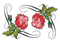 2 Glitter Tribal Roses Tattoos