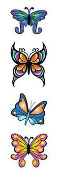 Kleine Vlindertjes (4 Tattootjes)