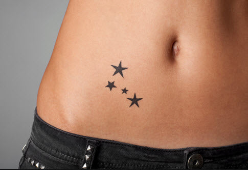 4 Sterne Schablone Fär Tattoo-Spray