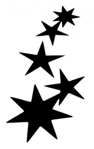 Plantilla De 5 Estrellas Para Tatuaje Pulverizador