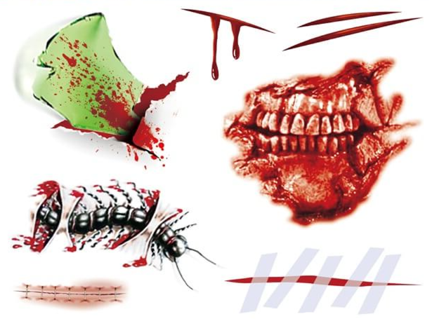 Blutige Zähne Halloween Tattoo