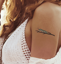 Lagarta com Tatuagem Temporária Revele Glow-in-the-Dark Butterfly