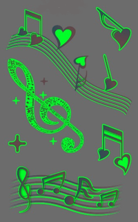 Cheerful Music Notes Glow Temporary Tattoo