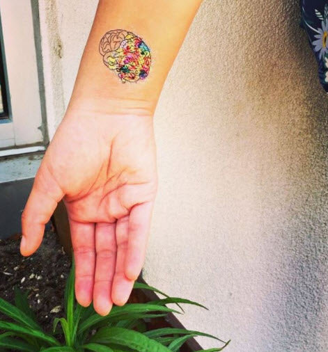 Kreative Gehirn Prismfoil Tattoo