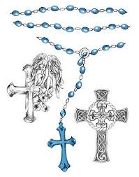 Angel with Blue Rosary