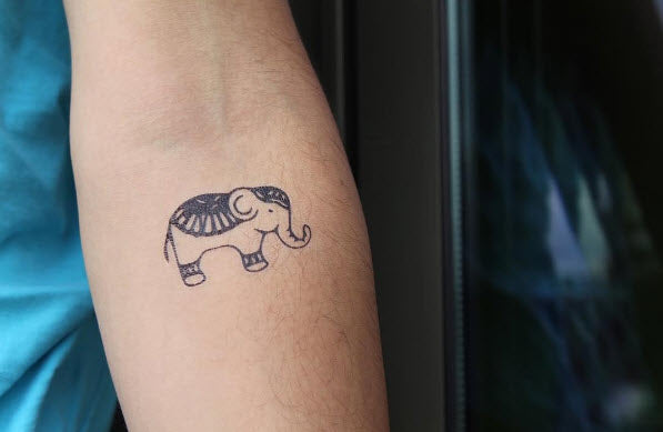 Little Tattoos — Little wrist tattoo of an elephant on Isabella.
