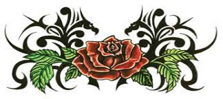 Grande Tatuaggio Di Rosa Tribale