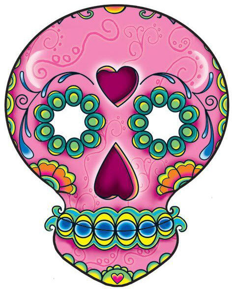 Pink Skull Day of the Dead Tattoo