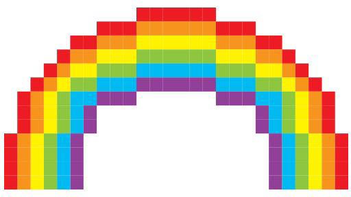 Pixel Rainbow Tattoo – Tattoo for a week