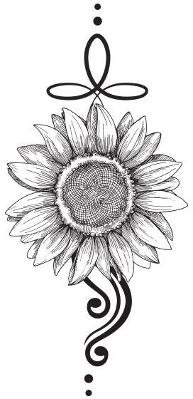 Sonnenblume Schwarz Tattoo