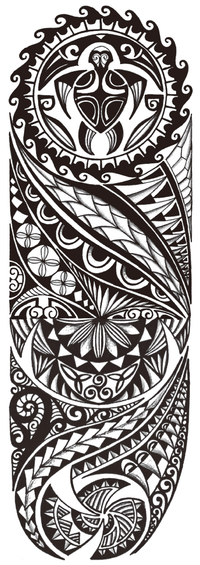 Manicotto completo del braccio/tatuaggio osseo Totem Turtle