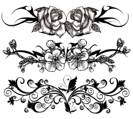 Tatuaje temporal de banda de Mariposa con Flores de Henna
