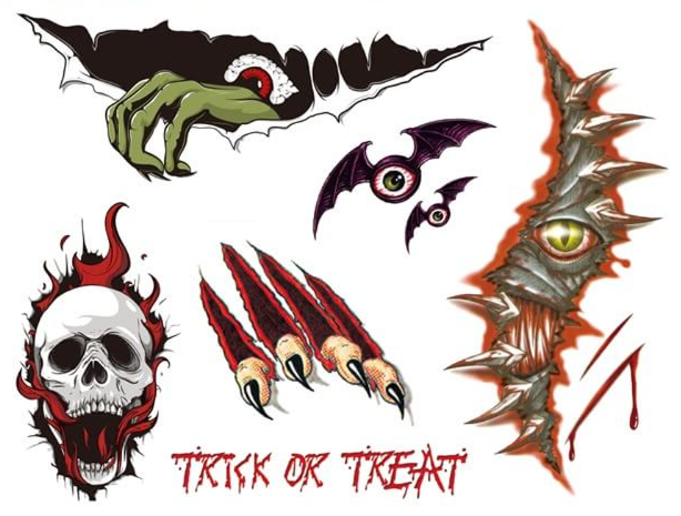Tatouage d'Halloween "Trick or Treat"