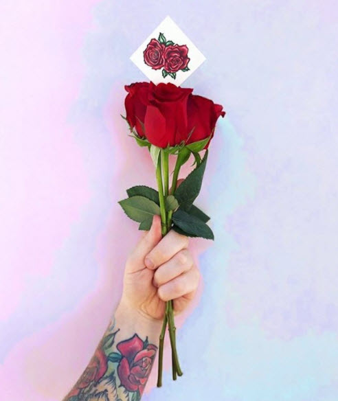 Small Twin Roses Tattoo