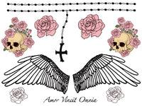 Amor Vincit Omnia Teschi & Rose (10 Tatuaggi)