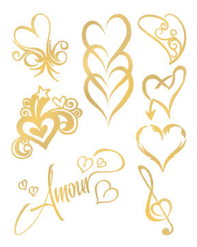 Amour Goud Tattoos
