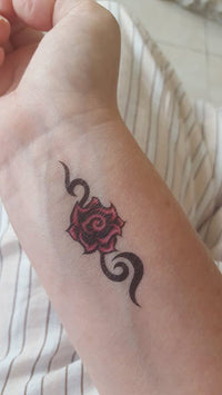 Petite Rose Tribal Tattoo