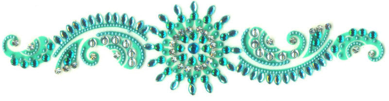 Aqua Körper Kristalle Band Schmuck-Aufkleber