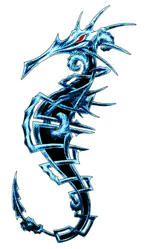 Aqua Zeepaardje Tattoo