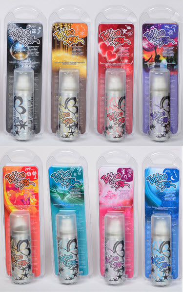 White Temporary Tattoo Spray + 3 Stencils