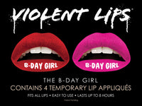 B-Day Girl Violent Lips (4 Conjuntos Del Tatuaje Del Labio)