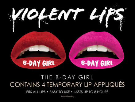 Violent Lips B-Day Girl (4 Set Tatuaggi Labbra)