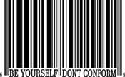 Barcode Be Yourself Don't Conform Tattoo