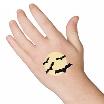 Morcegos & Lua- Tatuagem Brilhante