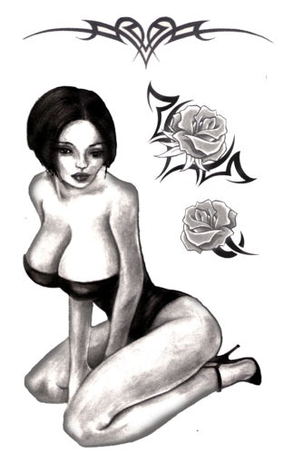 Rosen Schönheit Pin-Up Tattoo