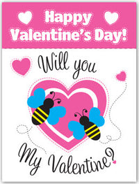 Bee Mine Carte de Tatouage Saint Valentin