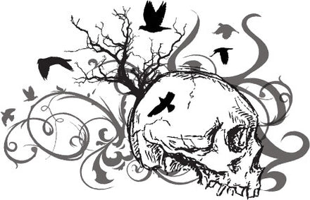 Crâne Oiseaux Tattoo