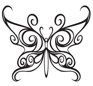 Mariposa Negra Del Arte De Cuerpo Tatuaje