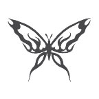 Zwarte Vlinder Glitter Tattoo