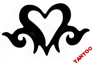 Black Heart Tantoos (4 Sun Tan Stickers)